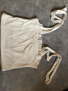 Tie Knot White Cute Crop Top