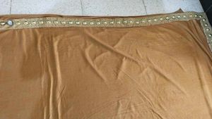 Golden And Black Party Wear Sari With Stitch Blous