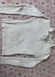 Ribbed Knit white Top