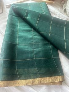 Raw mangoElegant Green chanderi Silk Saree