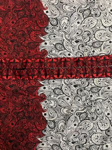 Red And White Motif Printed Kurta