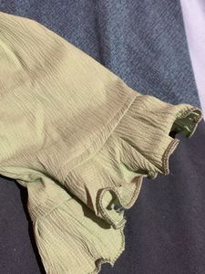 Ruffled Green Shorts