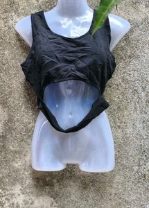 I. Black Cutout Crop Top