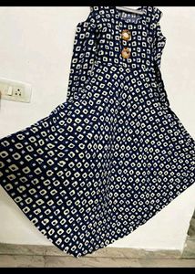 blue kurta with mirror work