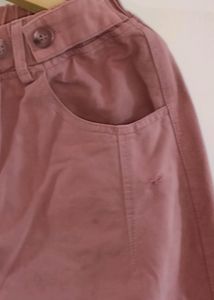 Pink Elastic Waist Pants