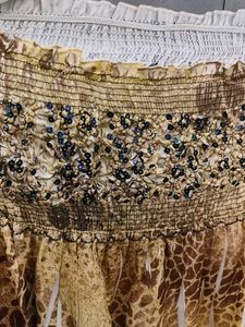 Boho Floral Strapless Dress