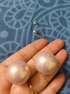 Pearl Round Stud Earrings
