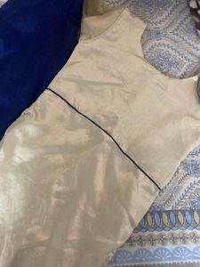 Navy Blue Flowy Lhenga