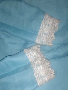 Blue Kurta Set with Lace Detail