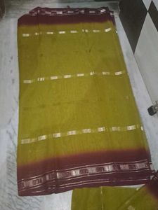 Olive & Maroon New Saree