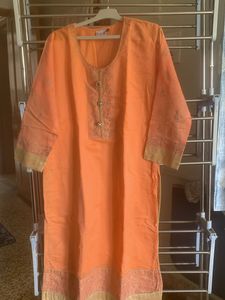 Peach Embellished Kurti