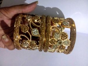 Gold Flower Cuff Bracelet