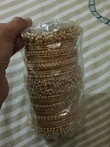 Gold &amp; Pearl Bangle Set