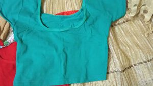 Light Blue Cotton Blend Slip On Blouse