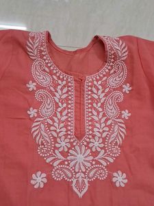 Chikankari Cotton  Kurti