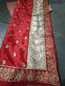 Red Heavy Bordered Saree