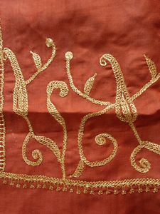 Cotton Stole/Dupatta With Kashmiri Zari Embroidery