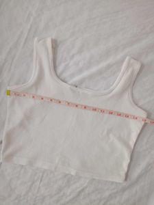 White Crop Tank Top