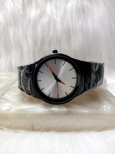 FOREST Men`S Black And White Watch