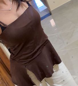 Brown Sleeveless Top