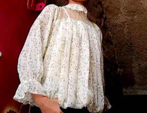 Floral Yellow Georgette Top...