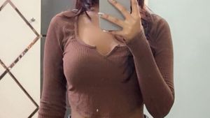 Brown Long Sleeve Crop Top