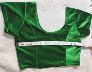Stretchable Slip on Velvet blouse With Short Sleev