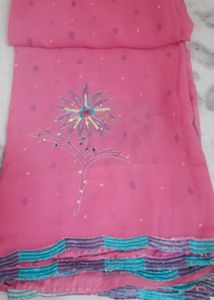 Pink Colour Saree Light Weight