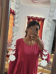 Pink Pocketed Pleated Tunic