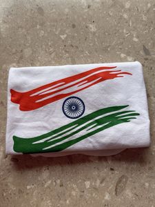 White T-shirt With Indian Flag Print Boys T-shirt