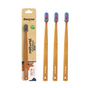🌿 Dencrus Octa Clean Bamboo Toothbrush (Pack of 3