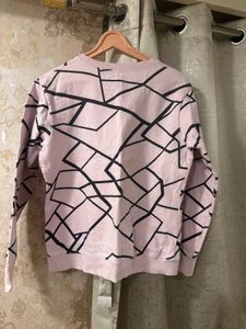 Pink Geometric Print Sweatshirt, Bust-36