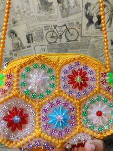 brand new Vintage Floral Beaded Handbag