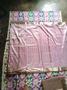 Pink &amp; Gold Saree