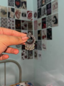 Ethnic Oxidized Silver Jhumka