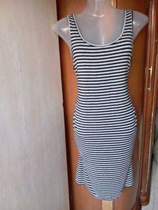 Striped Bodycon Midi Dress