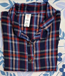 combo Plaid Flannel Shirt