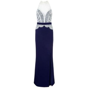 Korean Long Navy Blue Designer Gown