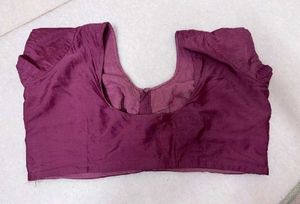 Wine Magenta Saree With  Blouse