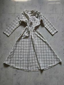 Checkered Casual Midi Dress