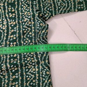 Green Printed Kurta