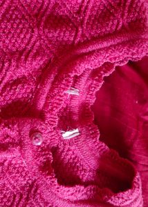 hand knit woolen Stylish Pink  Cardiga