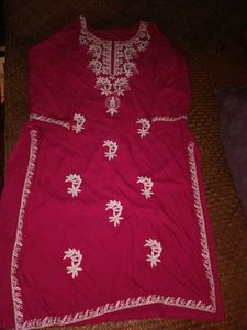Pink Embroidered Kurta
