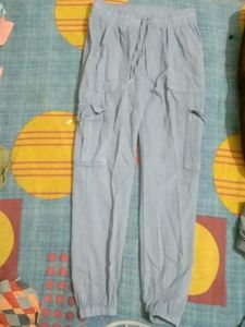 Blue Cargo Joggers