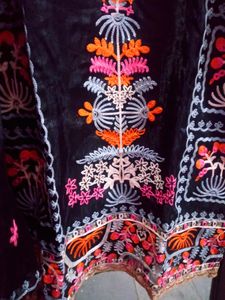Beautiful Organgza Multicolor Work Heavy Dress