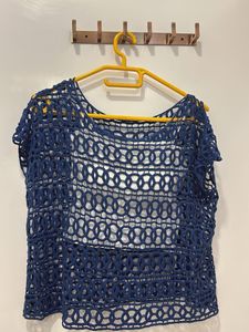 Blue Crochet Top