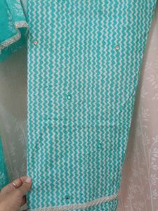 Pure Cotton Block Print Anarkali Set
