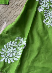 Green Embroidered Kurta