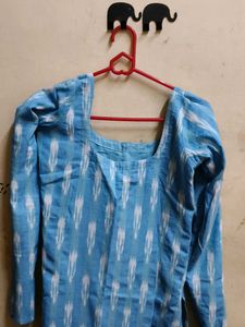 Blue Ikat Cotton Top
