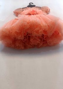 Peach Tulle Party Dress